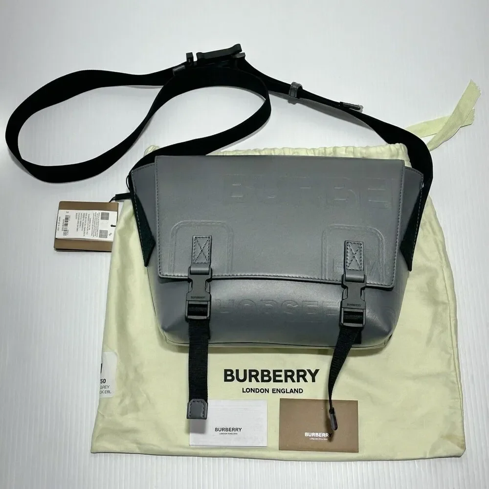 Burberry Leather Horseferry Debossed Logo Messenger Bag Small 8L NWT $1,550